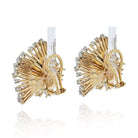 18K Yellow Gold 5.50cts Flower Diamond Spray Earrings - The Back Vault
