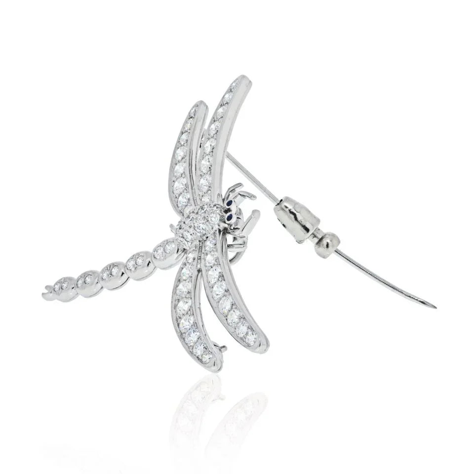 Tiffany & Co. Platinum Enchant Diamond Dragonfly Brooch - The Back Vault