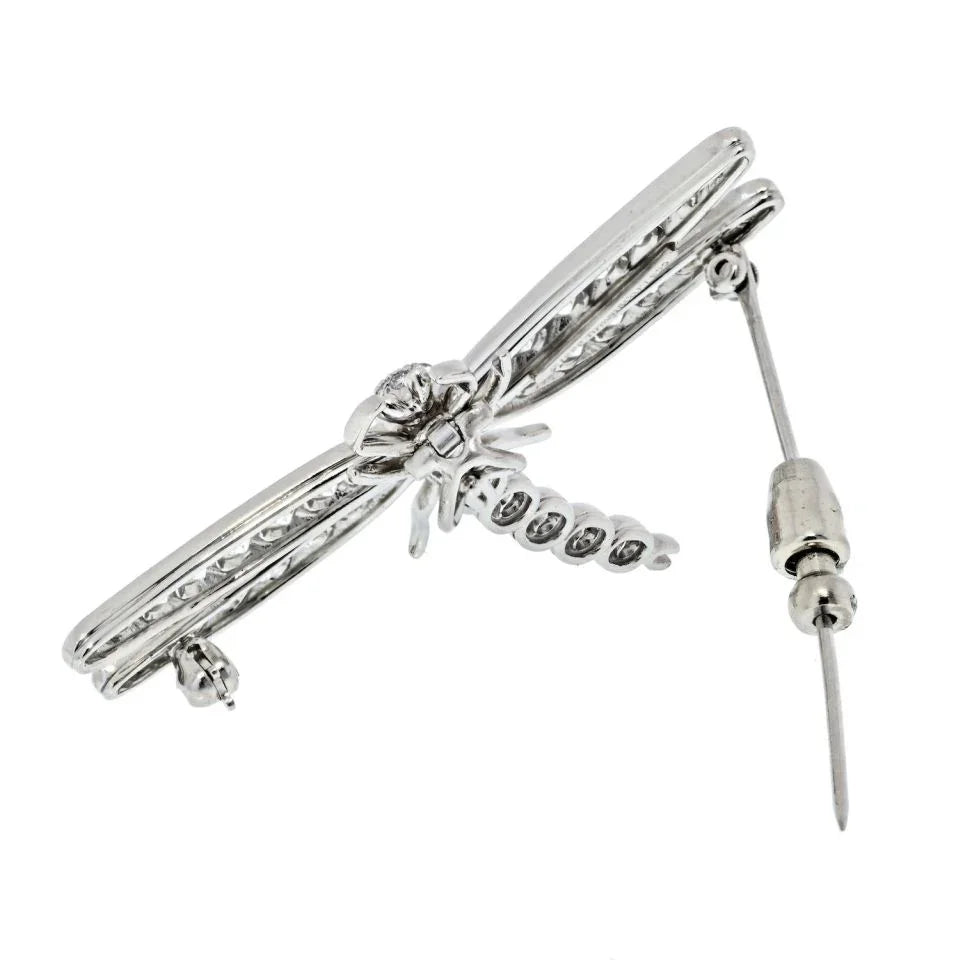 Tiffany & Co. Platinum Enchant Diamond Dragonfly Brooch - The Back Vault