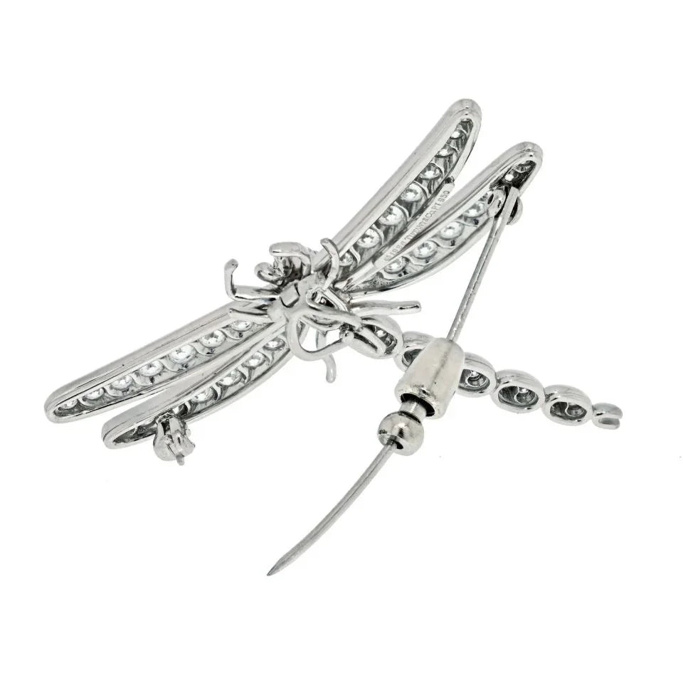 Tiffany & Co. Platinum Enchant Diamond Dragonfly Brooch - The Back Vault