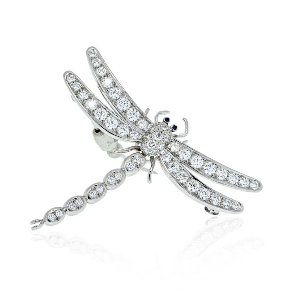 Tiffany & Co. Platinum Enchant Diamond Dragonfly Brooch - The Back Vault