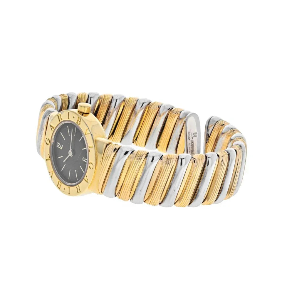 Bvlgari 18K Two Tone Two Tone Tubogas BB 232 T Women Watch - The Back Vault
