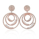 18K Rose Gold Diamond Triple Hoop Earrings - The Back Vault