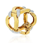 David Webb Platinum & 18K Yellow Gold Juno Diamond Open Large Open Link Bracelet - The Back Vault