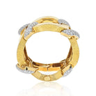 David Webb Platinum & 18K Yellow Gold Juno Diamond Open Large Open Link Bracelet - The Back Vault