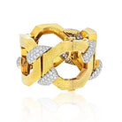 David Webb Platinum & 18K Yellow Gold Juno Diamond Open Large Open Link Bracelet - The Back Vault