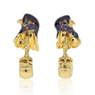 Tiffany & Co. 18K Yellow Gold Falcon Eagle Bird Enameled Cuff Links - The Back Vault