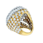 David Webb Platinum & 18K Gold 14.08cttw Diamond Cluster Ring - The Back Vault