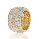 18K Yellow Gold 8 Carat Diamond Multi Row Cluster Ring - The Back Vault