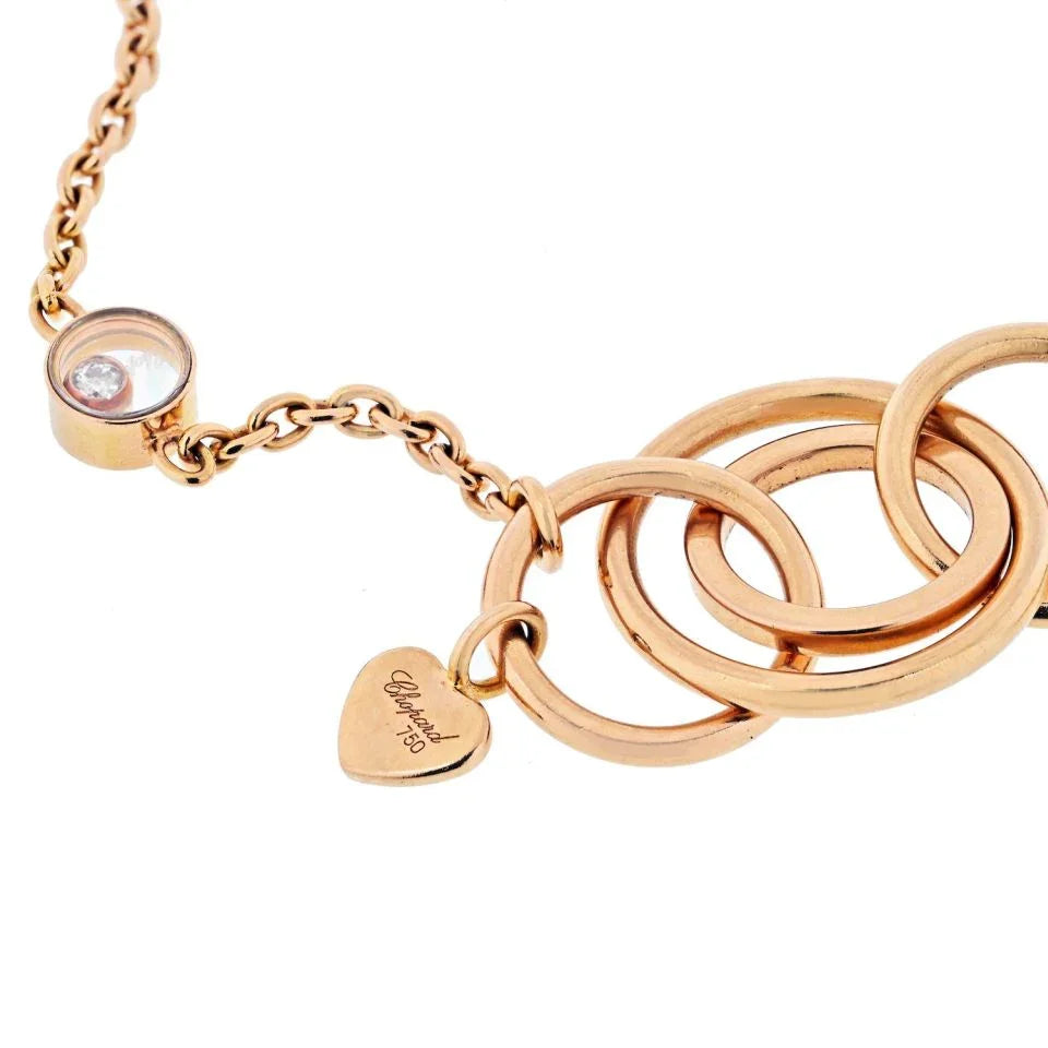 Chopard 18K Rose Gold Happy Diamonds Necklace - The Back Vault