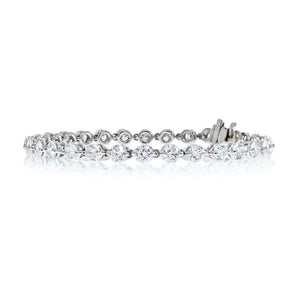 Tennis Platinum 8.15cttw Round Diamond Shared Prong Bracelet