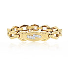 David Webb 18K Yellow Gold Lightning Bolt Modern Link Cubist Design Bracelet - The Back Vault