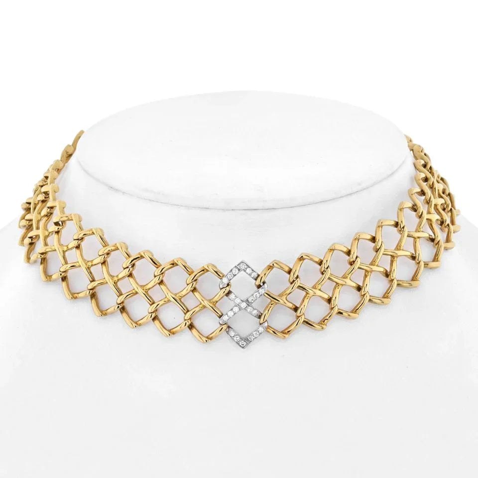 Tiffany 18K Yellow Gold Paloma Picasso Openwork Choker Necklace
