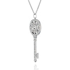 Tiffany & Co. 18K White Gold Diamond Petals Key Pendant - The Back Vault