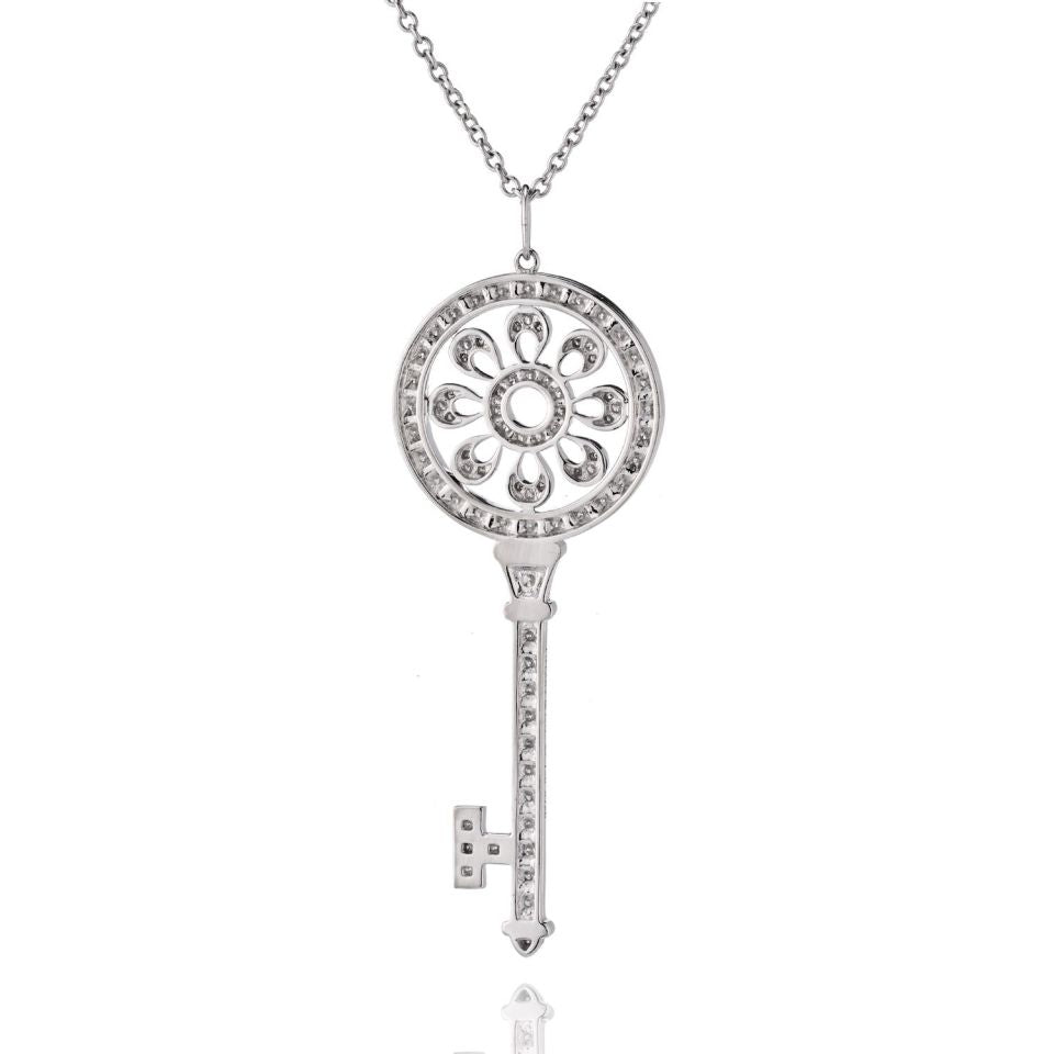 Tiffany Keys crown key in platinum with pavé diamonds.