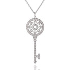 Tiffany & Co. 18K White Gold Diamond Petals Key Pendant - The Back Vault