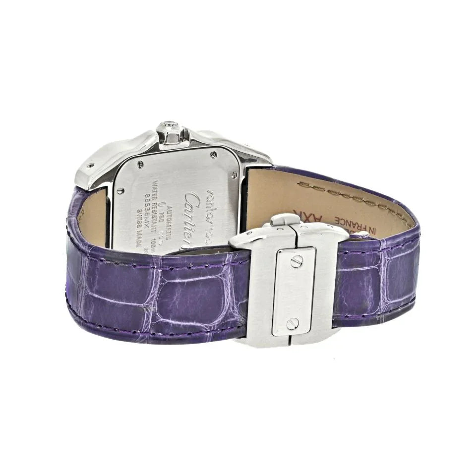 Cartier 18K White Gold Santos 100 Unisex White Gold Diamond Unisex Watch - The Back Vault