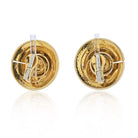 David Webb 18K Yellow Gold Gold Beehive Shield Clip Earrings - The Back Vault