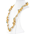 18K Yellow Gold Articulated Snakes With Turquoise, Lapis And Diamond Necklace - The Back Vault