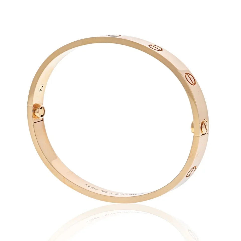 Cartier Love 18K Rose Gold Love Size 17 Bracelet - The Back Vault