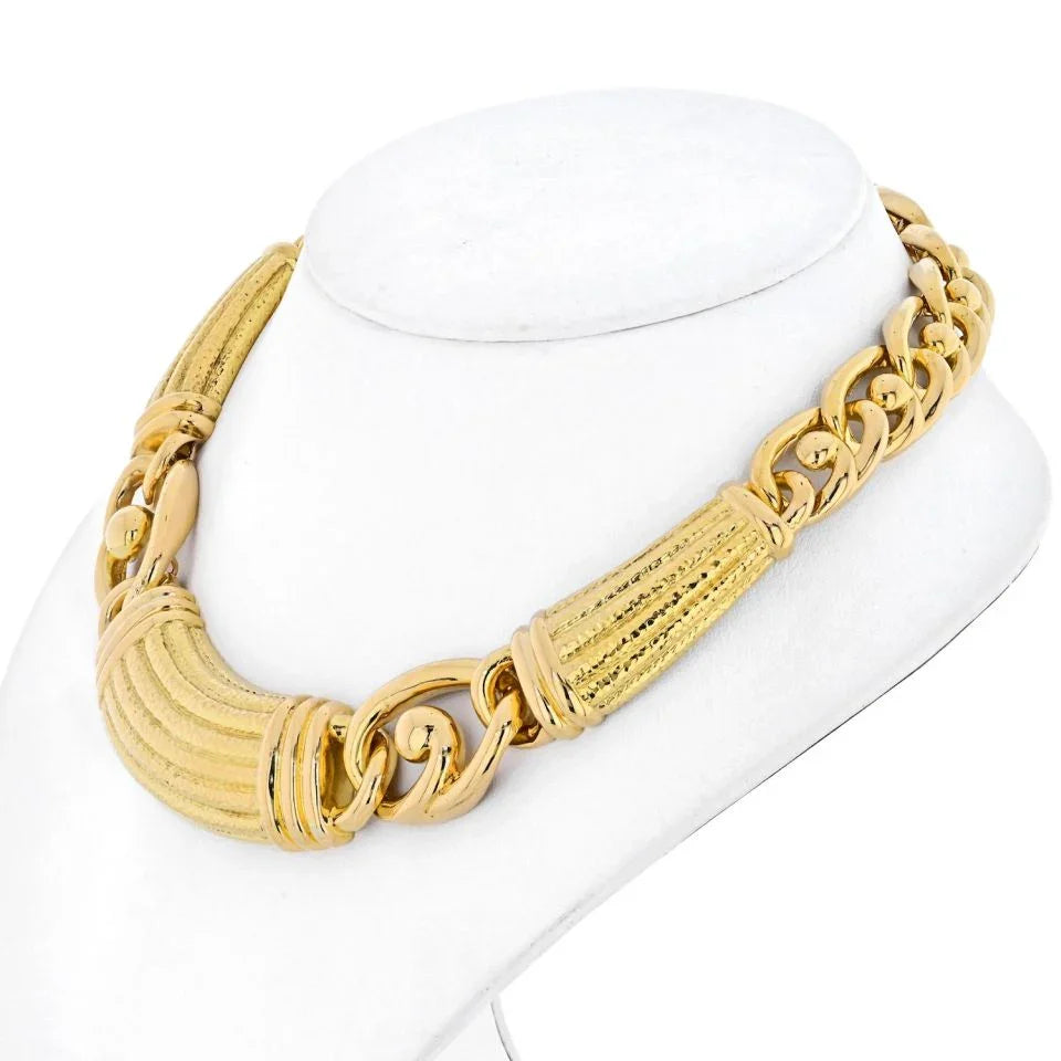 David Webb 18K Yellow Gold Ancient World Collar Necklace - The Back Vault