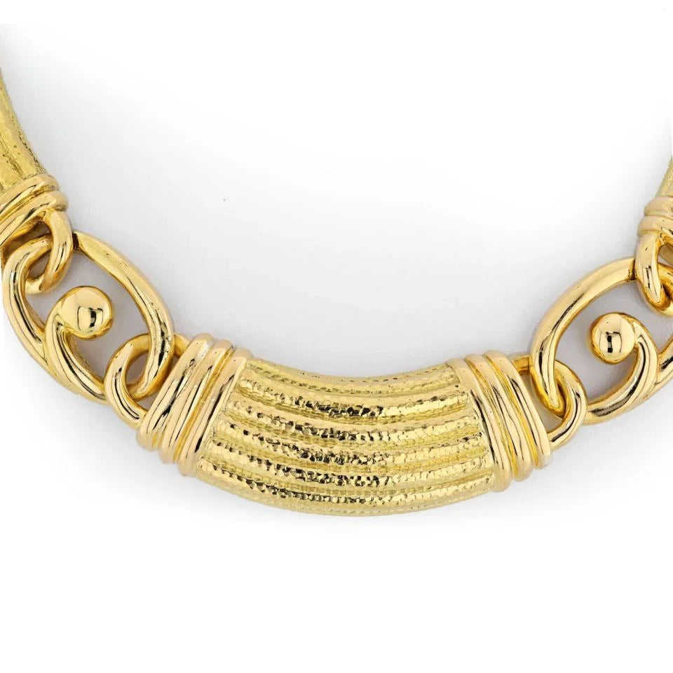 David Webb 18K Yellow Gold Ancient World Collar Necklace - The Back Vault