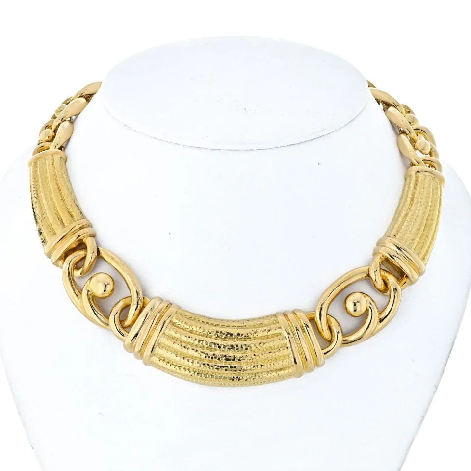 David Webb 18K Yellow Gold Ancient World Collar Necklace - The Back Vault