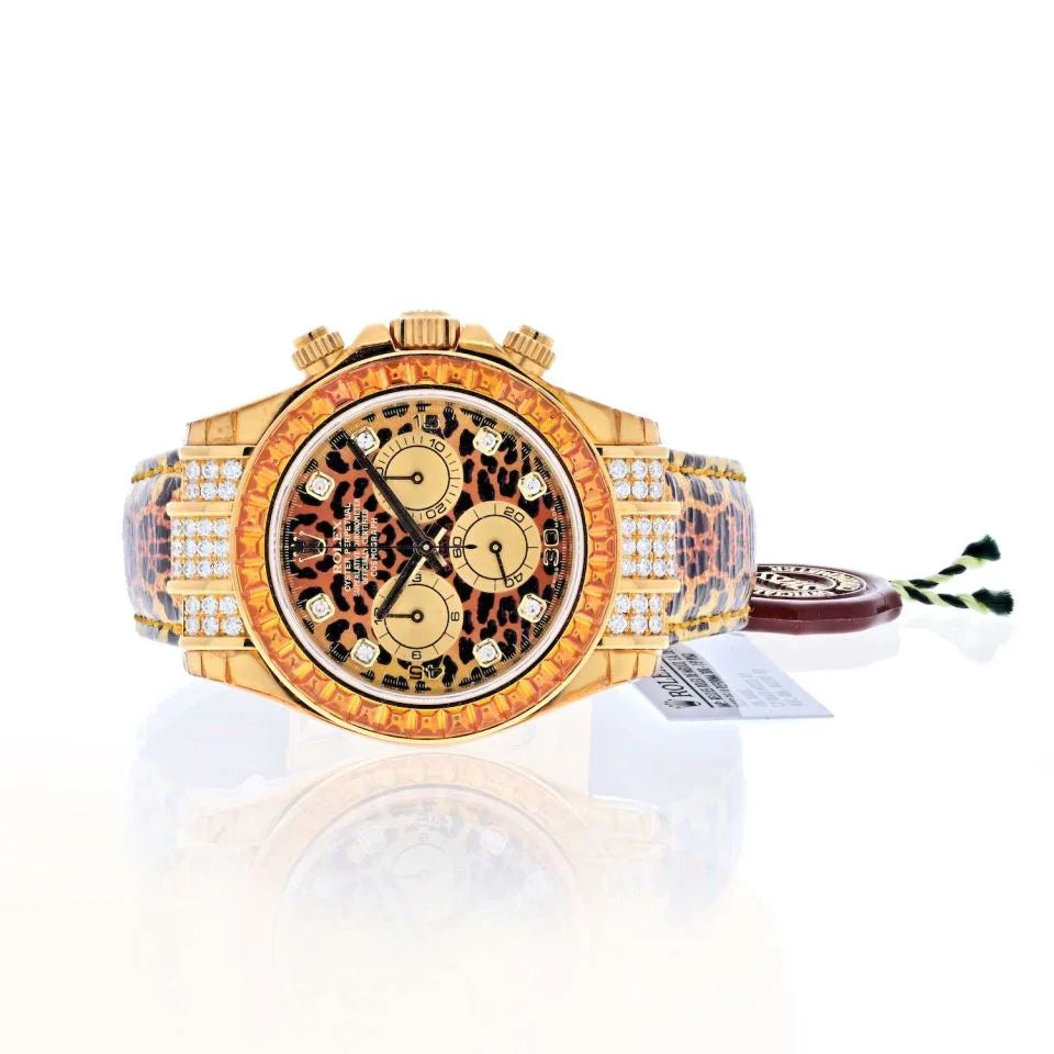 Rolex Daytona 18K Yellow Gold 116598 Cosmograph Leopard Women Watch - The Back Vault