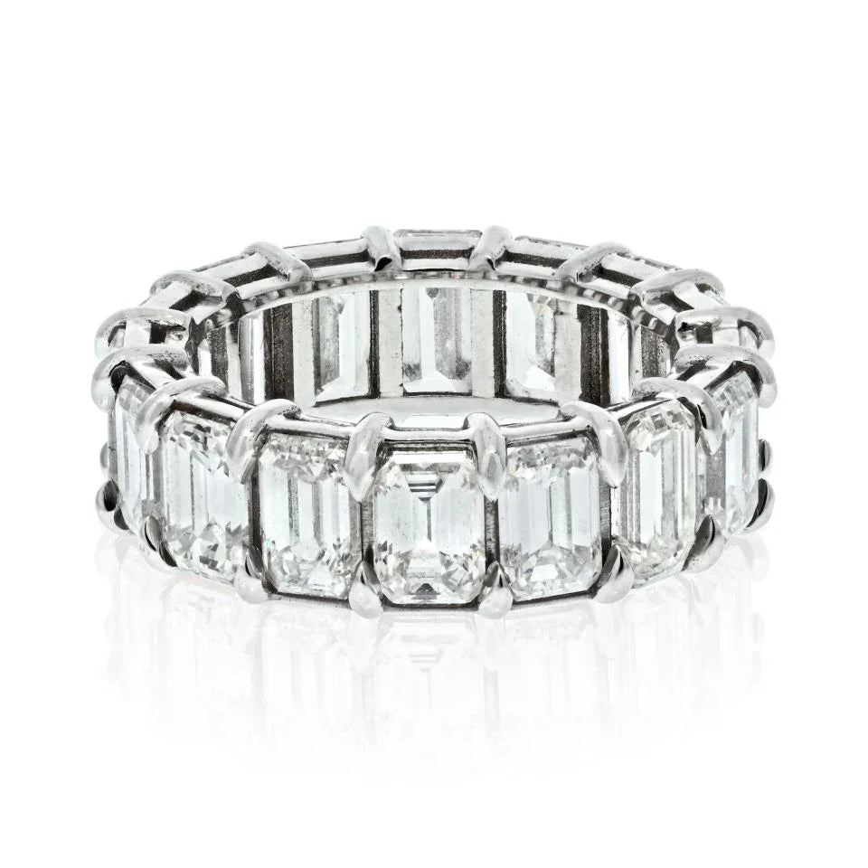 Platinum 10.50cttw Emerald Cut Eternity Eternity Band - The Back Vault