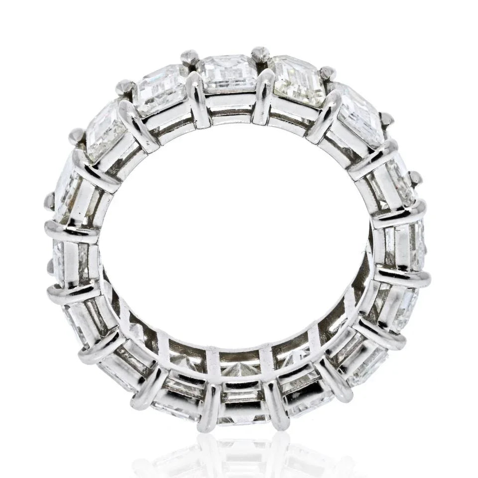 Platinum 10.50cttw Emerald Cut Eternity Eternity Band - The Back Vault