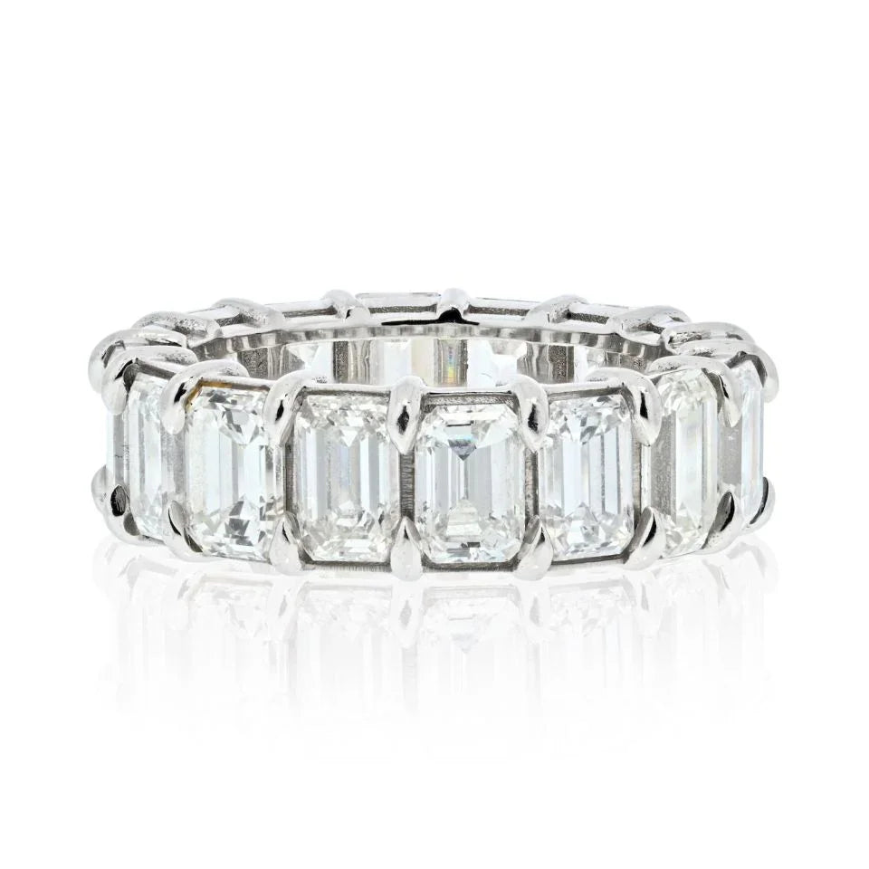 Platinum 10.50cttw Emerald Cut Eternity Eternity Band - The Back Vault