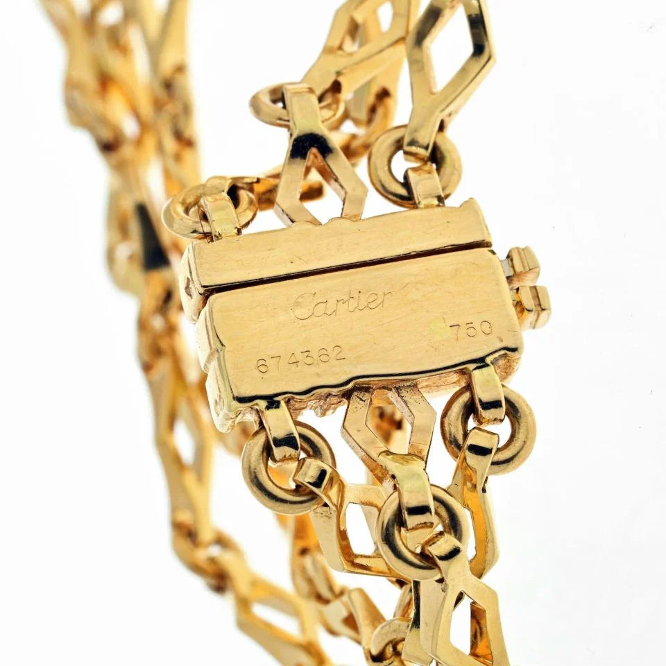 Cartier 18K Yellow Gold Panthere Festoon Multi Chain Collier Necklace - The Back Vault