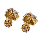 David Webb 18K Yellow Gold Red Enamel Lion Heads Cuff Links - The Back Vault