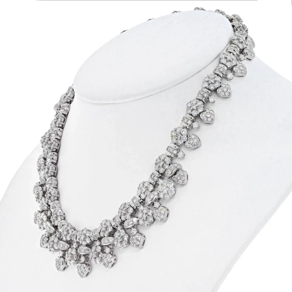 38 Diamond Collar Necklace in 18K White Gold - The Back Vault