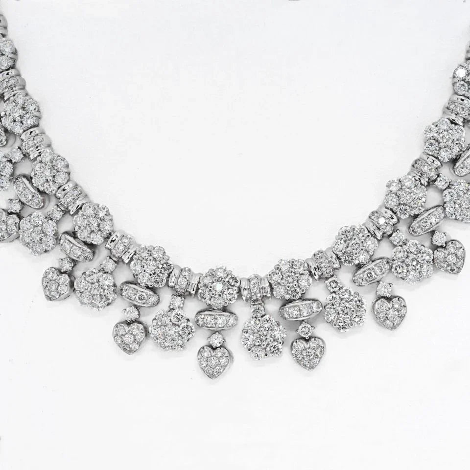 38 Diamond Collar Necklace in 18K White Gold - The Back Vault