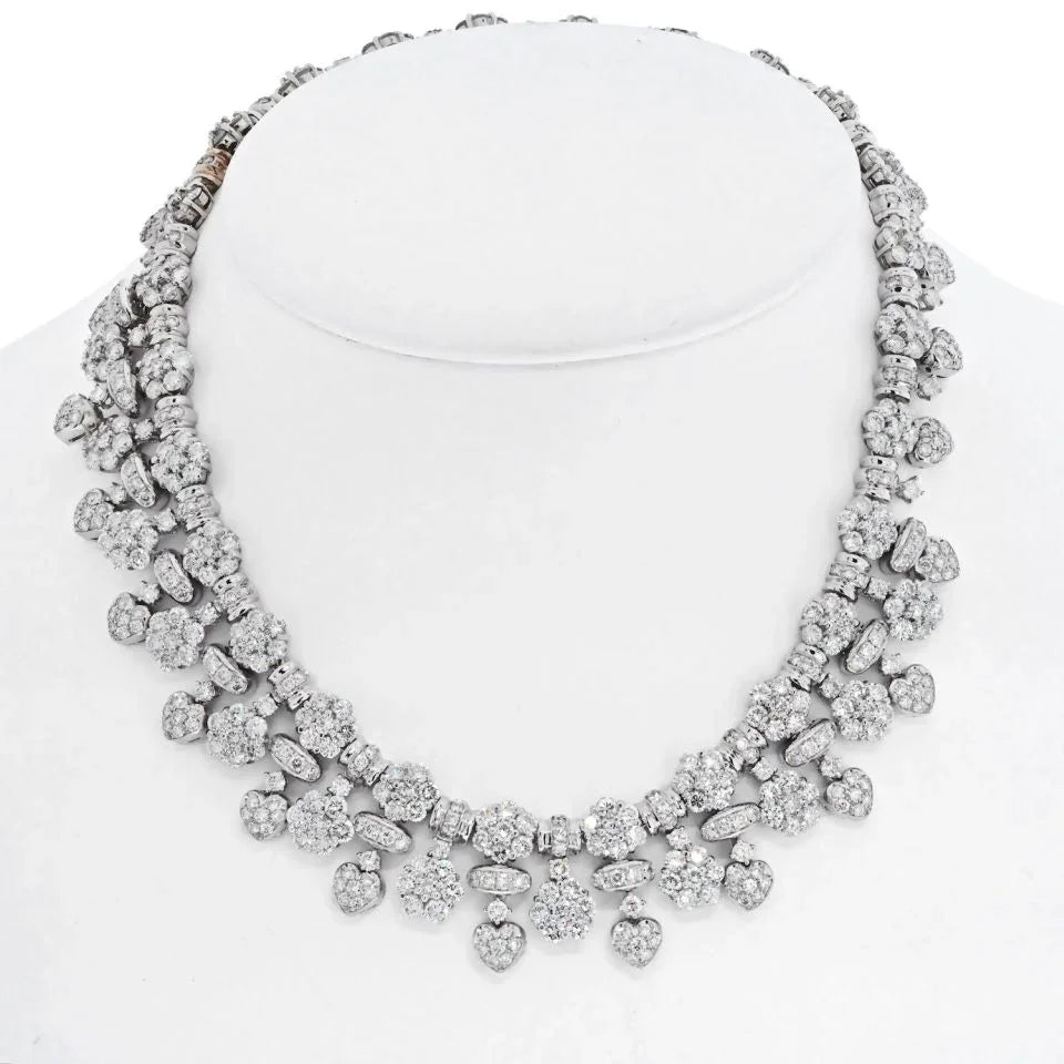 38 Diamond Collar Necklace in 18K White Gold - The Back Vault