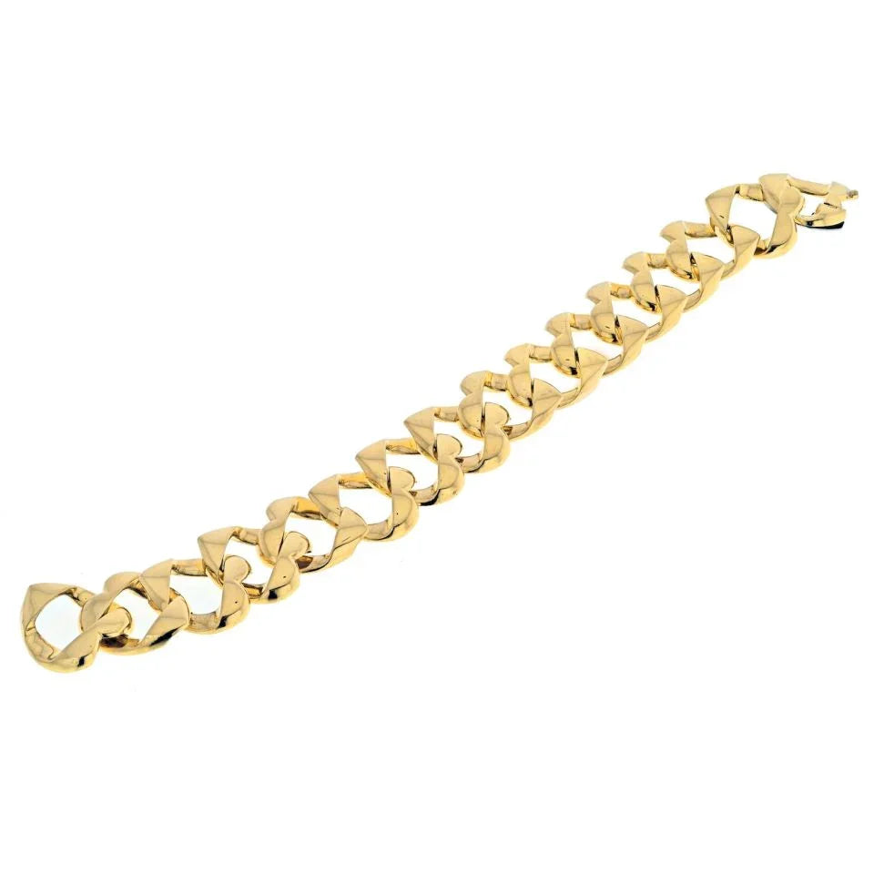 Tiffany & Co. 18K Yellow Gold Heart Shaped Curb Link Vintage Bracelet - The Back Vault