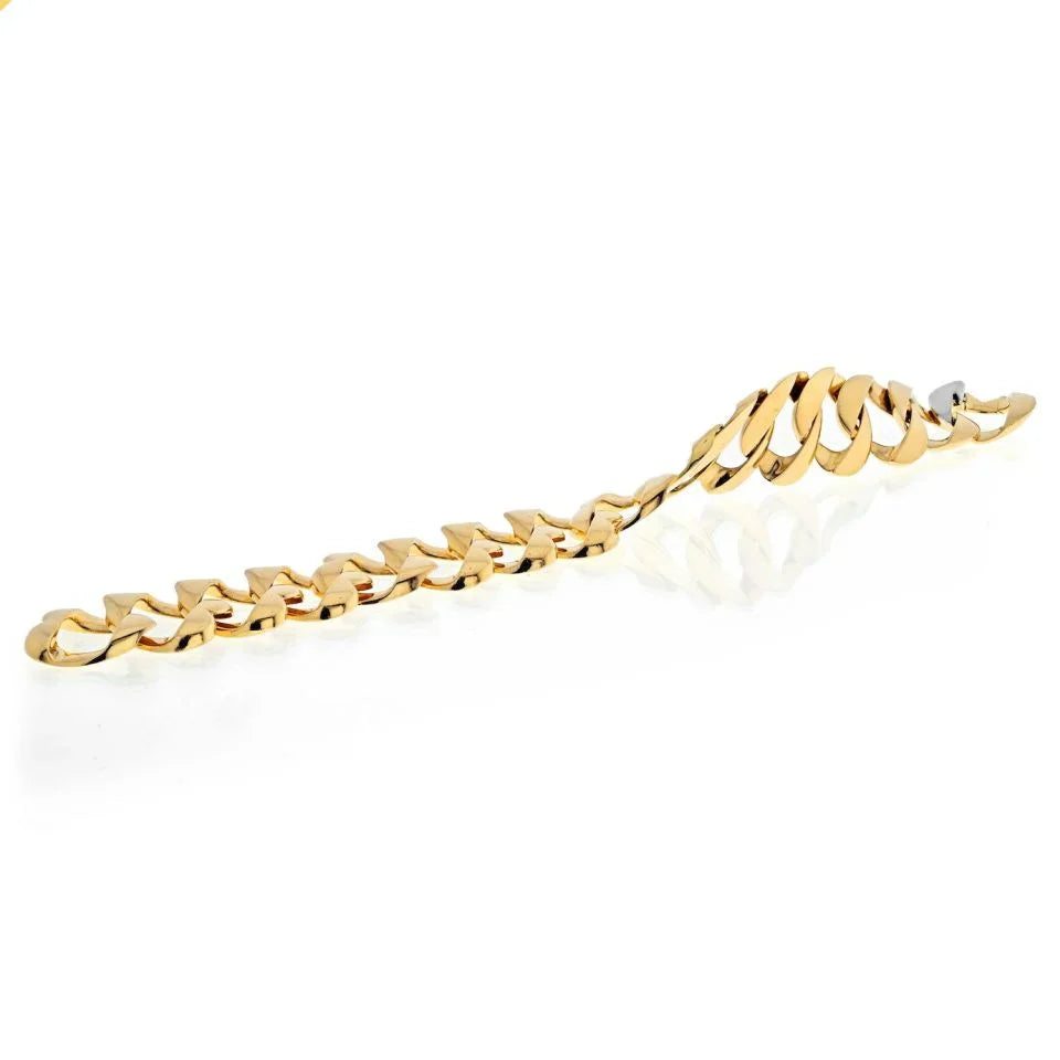 Tiffany & Co. 18K Yellow Gold Heart Shaped Curb Link Vintage Bracelet - The Back Vault