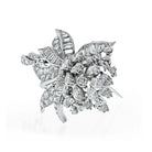 David Webb Platinum 21.00 Carats 1960's Diamond Floral Brooch - The Back Vault