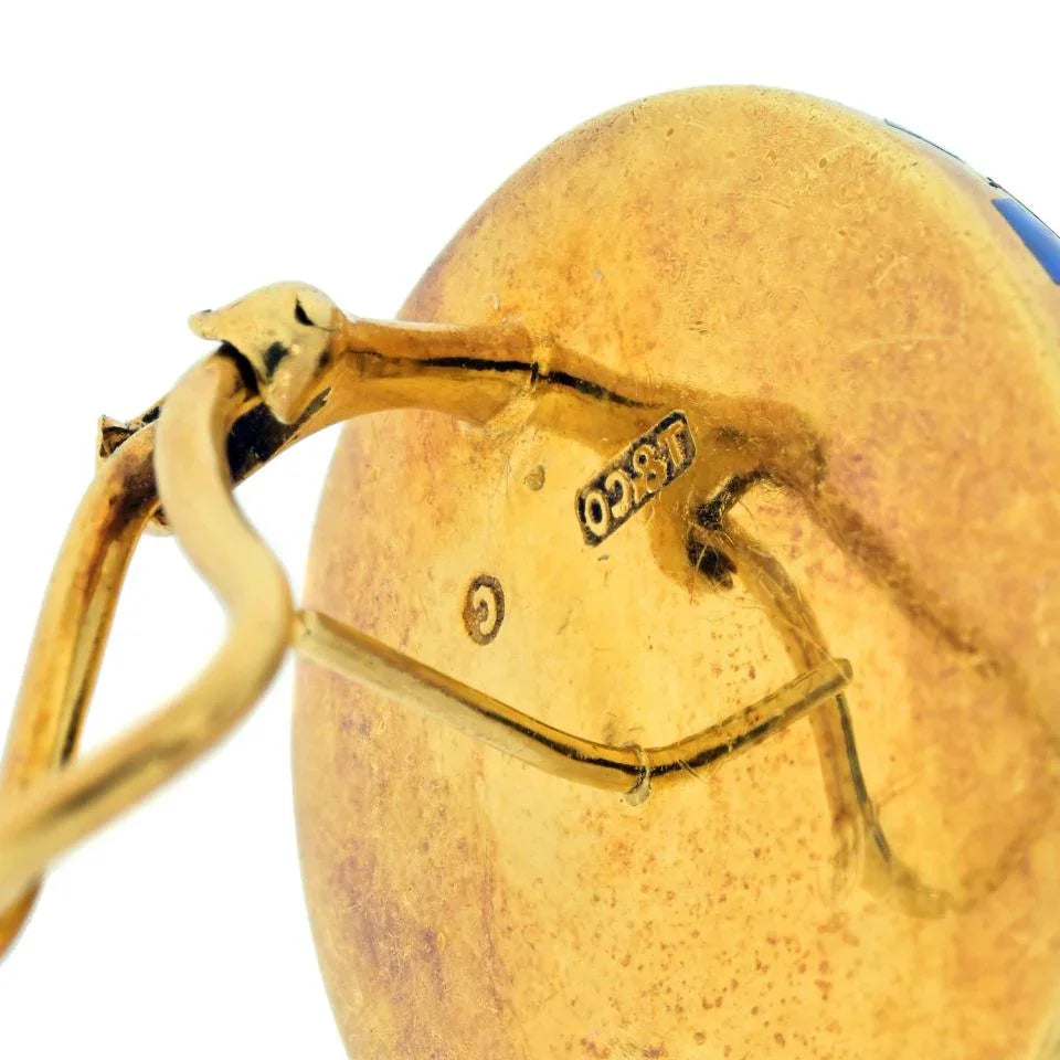 Tiffany & Co. 18K Yellow Gold Black Jade And Opal Earrings - The Back Vault