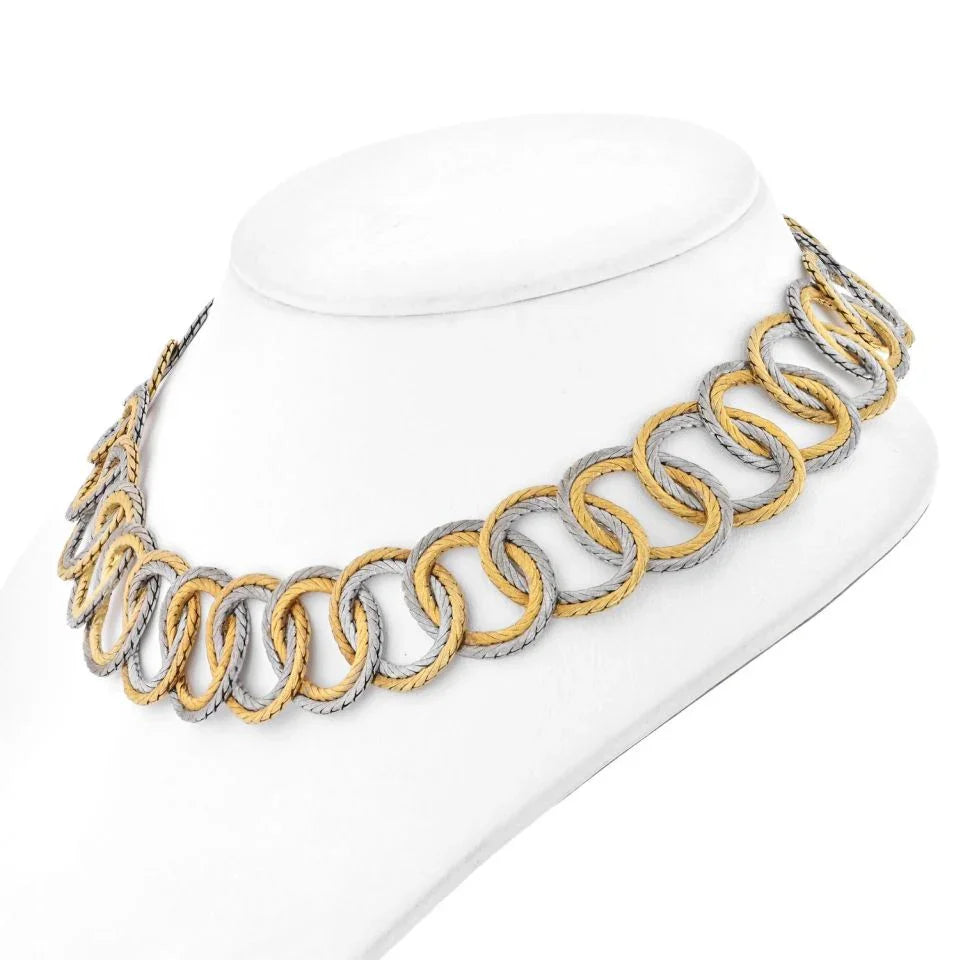 Buccellati 18K Two Tone Open Link Raso Collar Necklace - The Back Vault