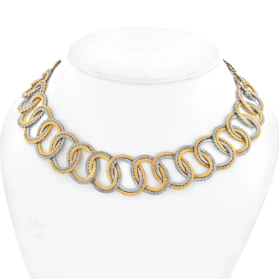 Buccellati 18K Two Tone Open Link Raso Collar Necklace - The Back Vault