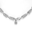 14K White Gold 15.68cts Diamond Link Chain Necklace - The Back Vault