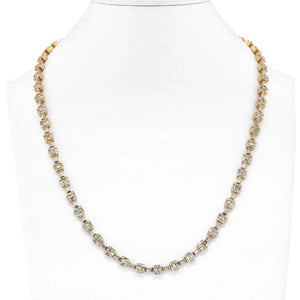 14K Yellow Gold 14.50cttw Round And Baguette Cut Diamond Link Chain Necklace