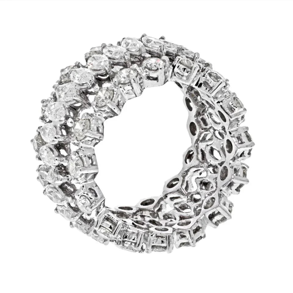18K White Gold 6.00cts Round And Marquise Cut Diamond Eternity Eternity Band - The Back Vault