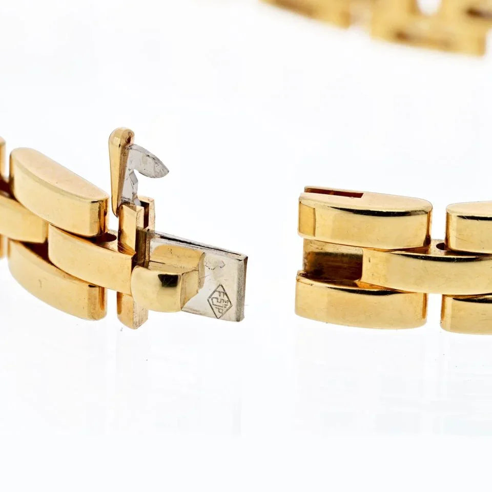Cartier 18K Yellow Gold Panthere Diamond Triplerow Bracelet - The Back Vault