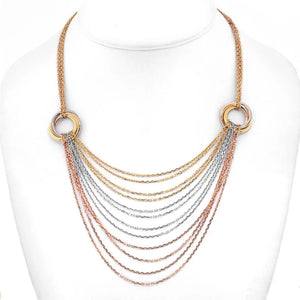 Cartier 18K Tri Color Trinity Draped Multicolor Necklace