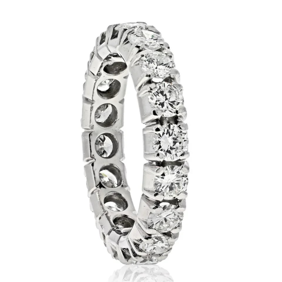 Platinum 5.00cts Round Cut Diamond Eternity Band - The Back Vault