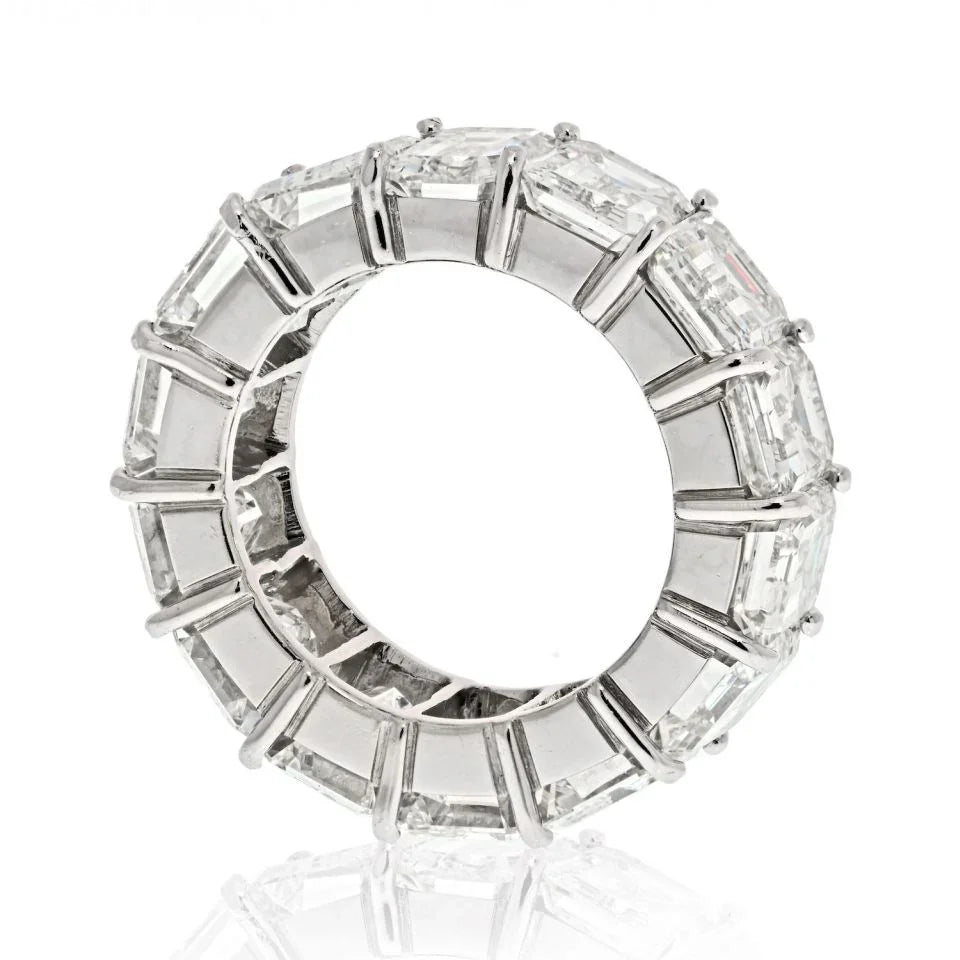 Platinum 18 Carats Emerald Cut Diamond Eternity Band - The Back Vault