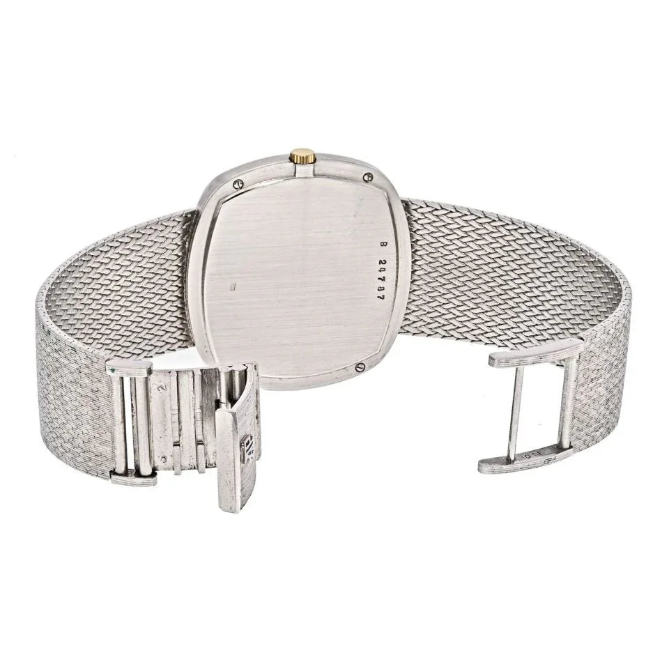 Audemars Piguet 18K White Gold Blue Dial With Diamond Markers 1970's Dress women Watch - The Back Vault